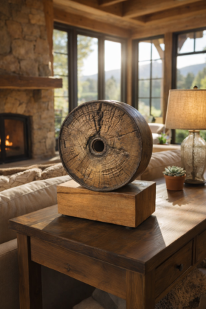 Escultura rueda madera WANDERS